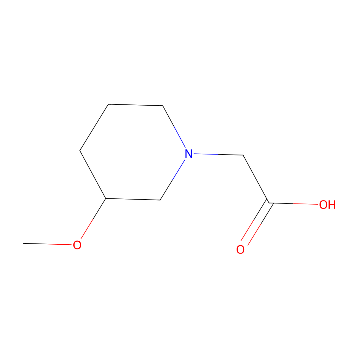 2-(3-Methoxypiperidin-1-yl)acetic acid molecular structure, CAS 1353987-64-0