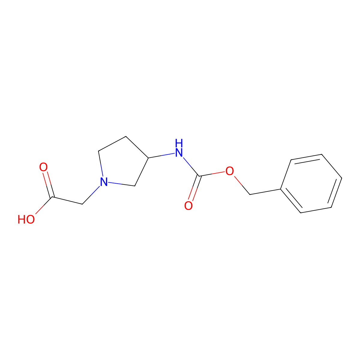 2-(3-(((Benzyloxy)carbonyl)amino)pyrrolidin-1-yl)acetic acid molecular structure, CAS 1353987-83-3
