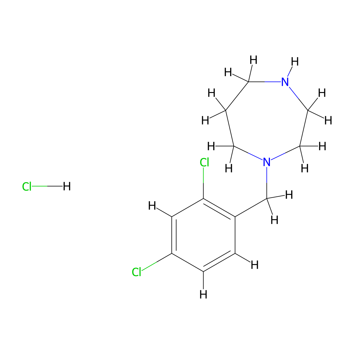 1-(2,4-Dichlorobenzyl)-1,4-diazepane hydrochloride molecular structure, CAS 1353988-02-9