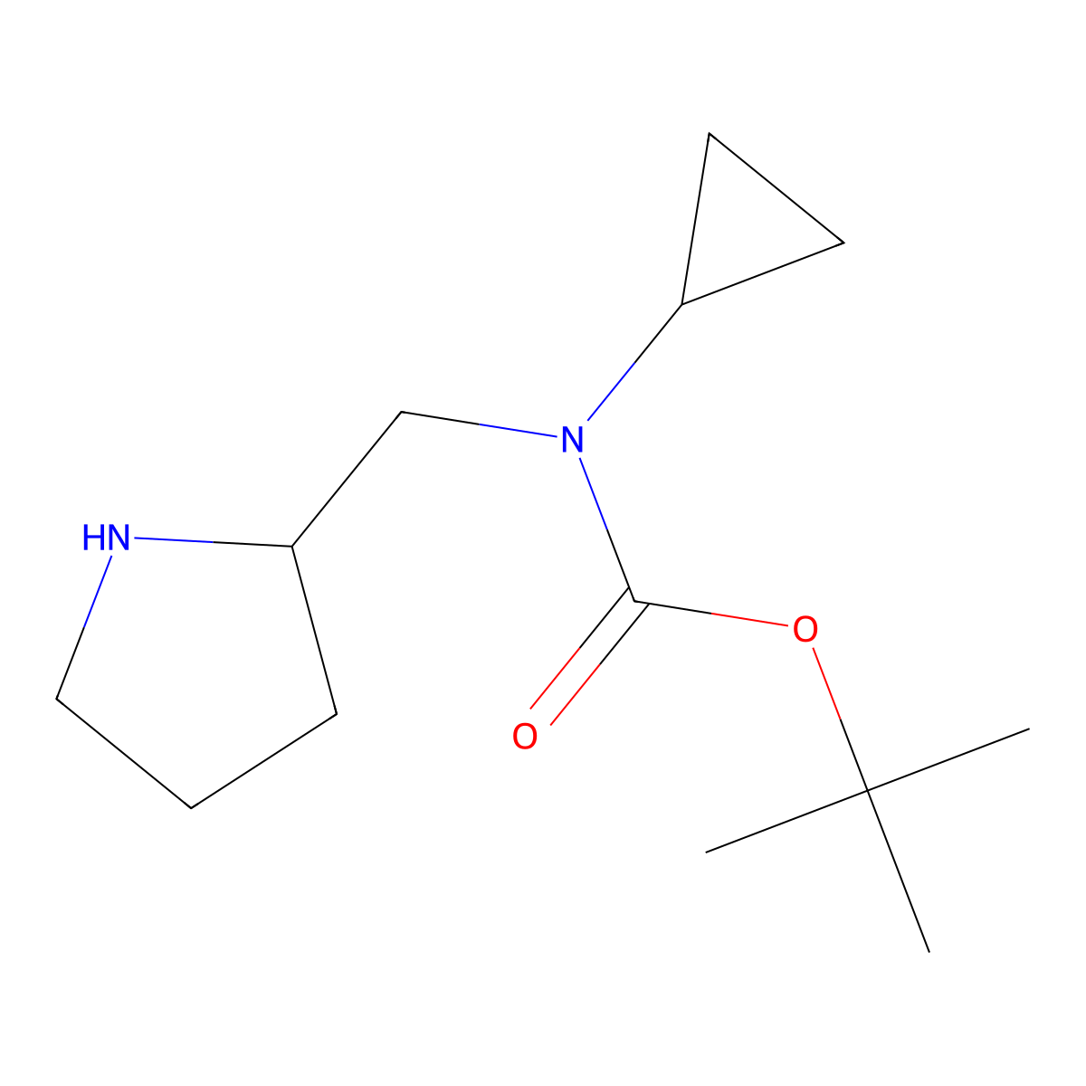 Cyclopropyl-pyrrolidin-2-ylmethyl-carbamic acid tert-butyl ester molecular structure, CAS 1353989-58-8