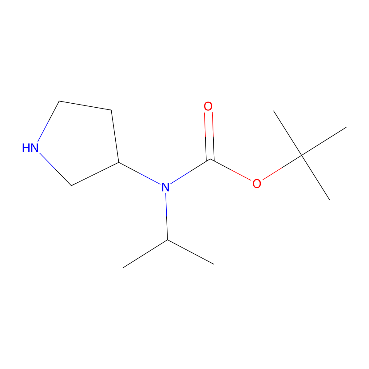 tert-Butyl isopropyl(pyrrolidin-3-yl)carbamate molecular structure, CAS 1353989-59-9