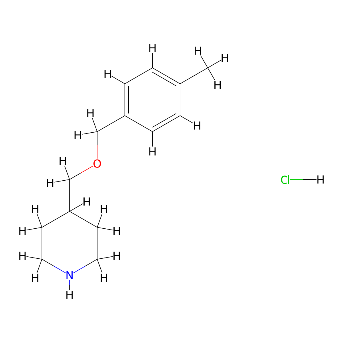 4-(((4-Methylbenzyl)oxy)methyl)piperidine hydrochloride molecular structure, CAS 1353989-66-8