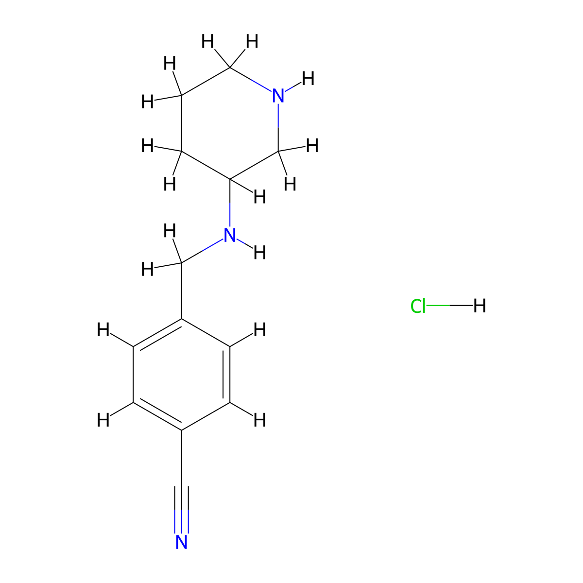 4-((Piperidin-3-ylamino)methyl)benzonitrile hydrochloride molecular structure, CAS 1353989-71-5