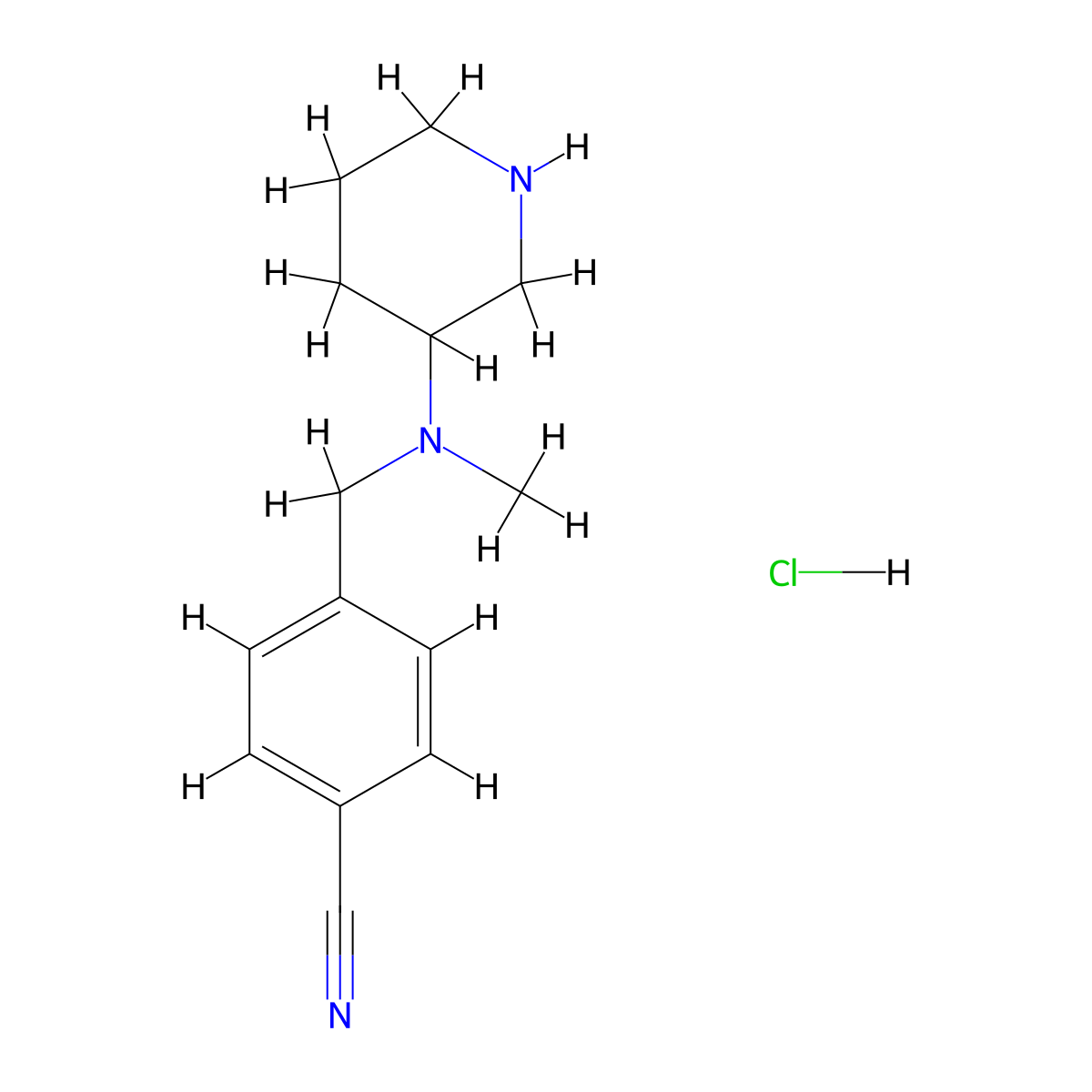 4-((Methyl(piperidin-3-yl)amino)methyl)benzonitrile hydrochloride molecular structure, CAS 1353989-72-6