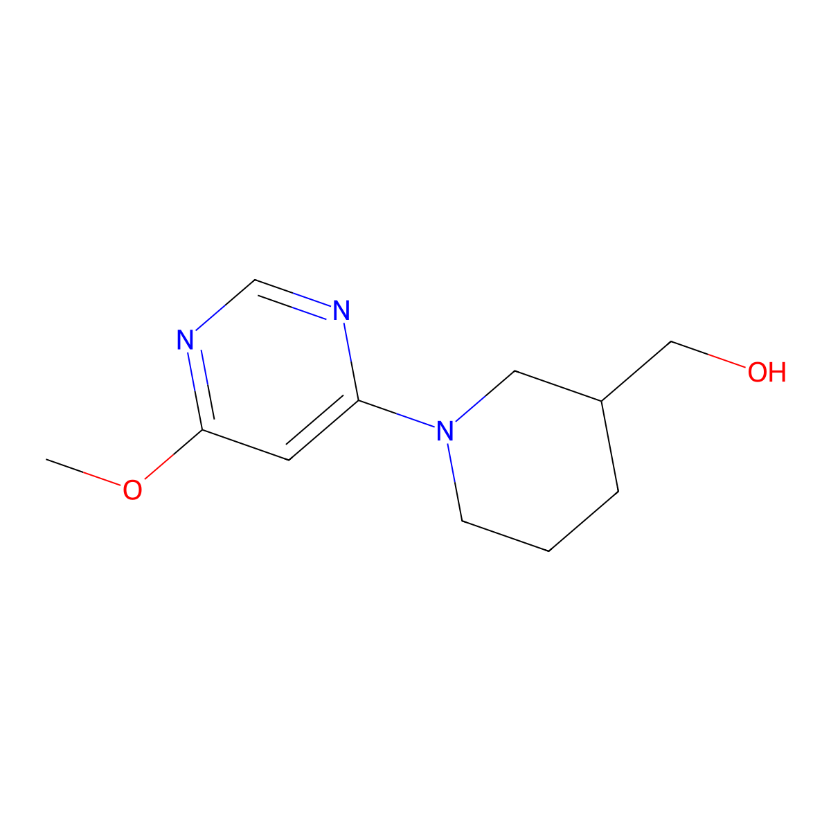 (1-(6-Methoxypyrimidin-4-yl)piperidin-3-yl)methanol molecular structure, CAS 1353989-77-1