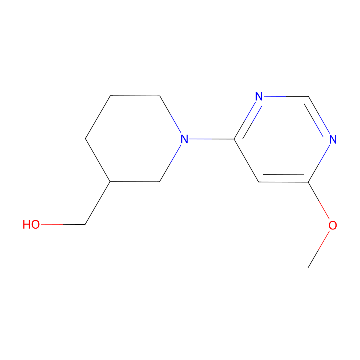(1-(6-Methoxypyrimidin-4-yl)piperidin-3-yl)methanol molecular structure, CAS 1353989-77-1