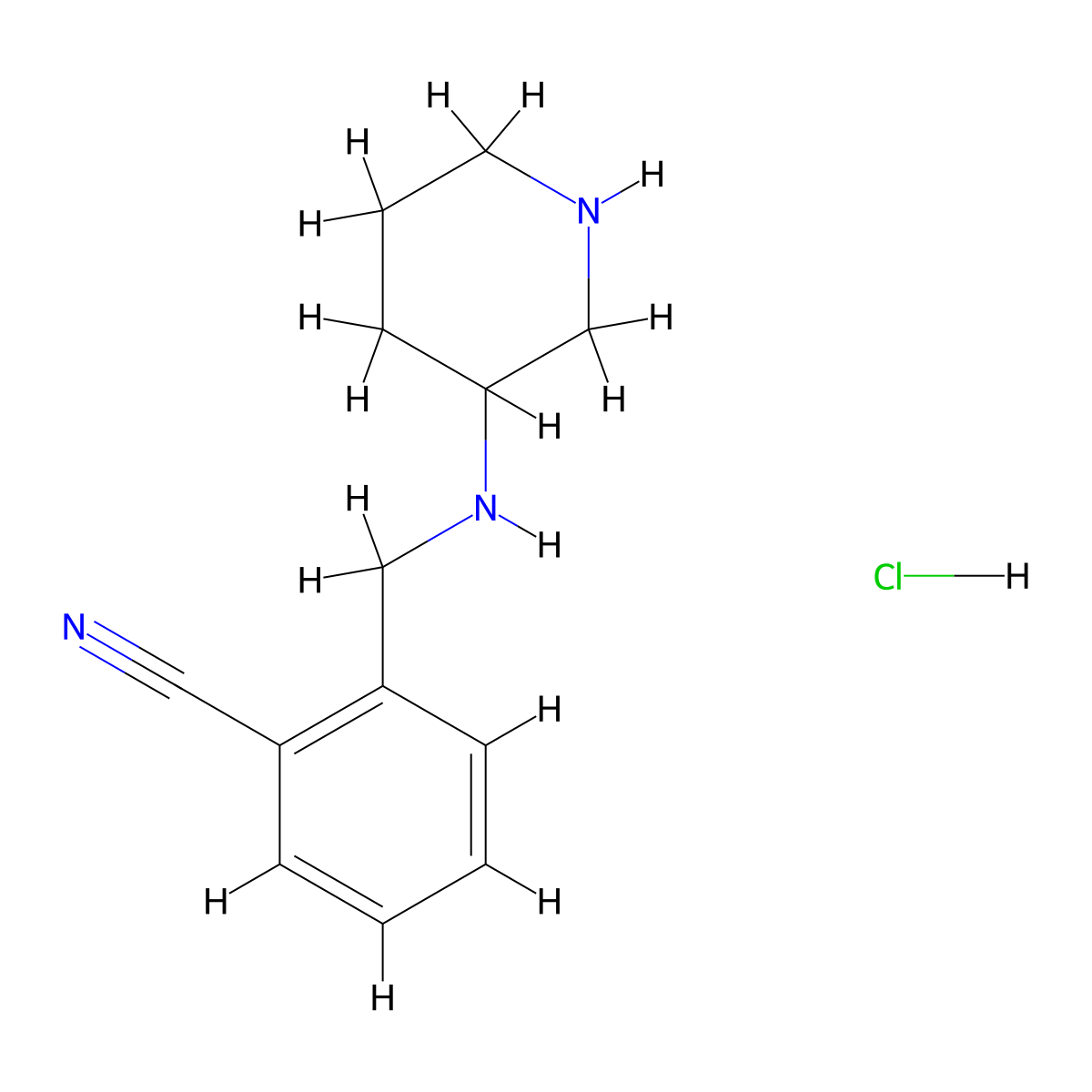 2-((Piperidin-3-ylamino)methyl)benzonitrile hydrochloride molecular structure, CAS 1353989-83-9