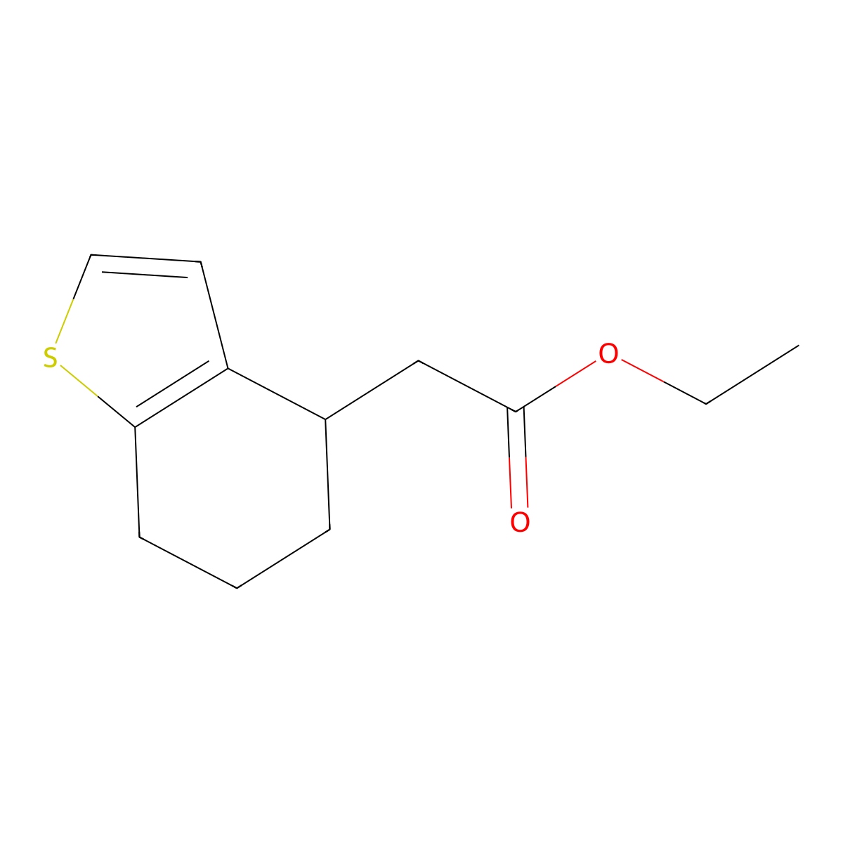 Ethyl 2-(4,5,6,7-tetrahydrobenzo[B]thiophen-4-YL)acetate molecular structure, CAS 135399-24-5