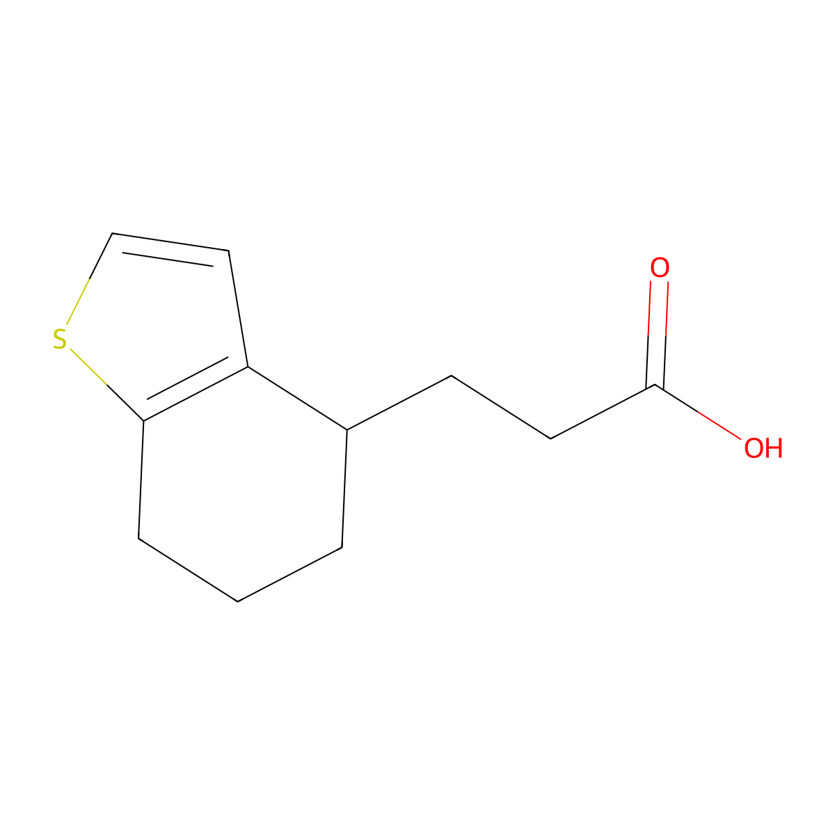 3-(4,5,6,7-Tetrahydro-1-benzothiophen-4-yl)propanoic acid molecular structure, CAS 135399-34-7
