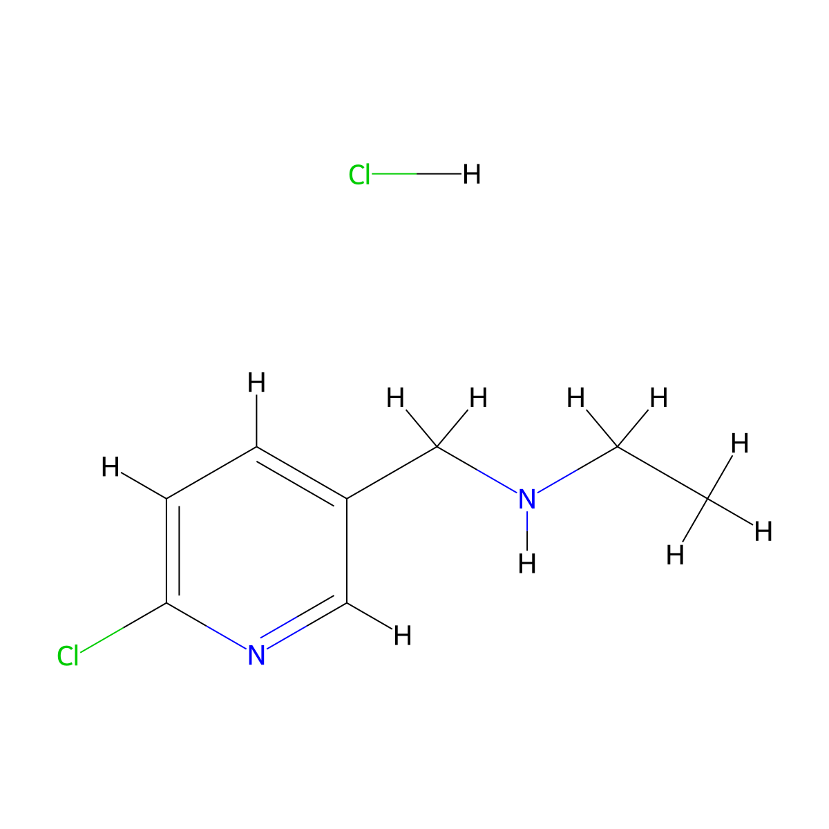 N-((6-Chloropyridin-3-yl)methyl)ethanamine hydrochloride molecular structure, CAS 1353990-11-0