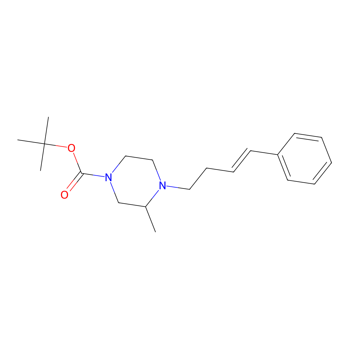 (E)-tert-Butyl 3-methyl-4-(4-phenylbut-3-en-1-yl)piperazine-1-carboxylate molecular structure, CAS 1353991-00-0