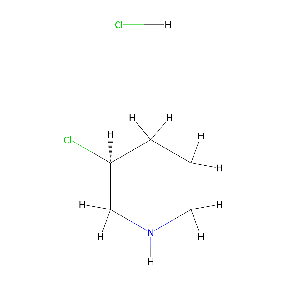 (S)-3-Chloro-piperidine hydrochloride molecular structure, CAS 1353993-96-0