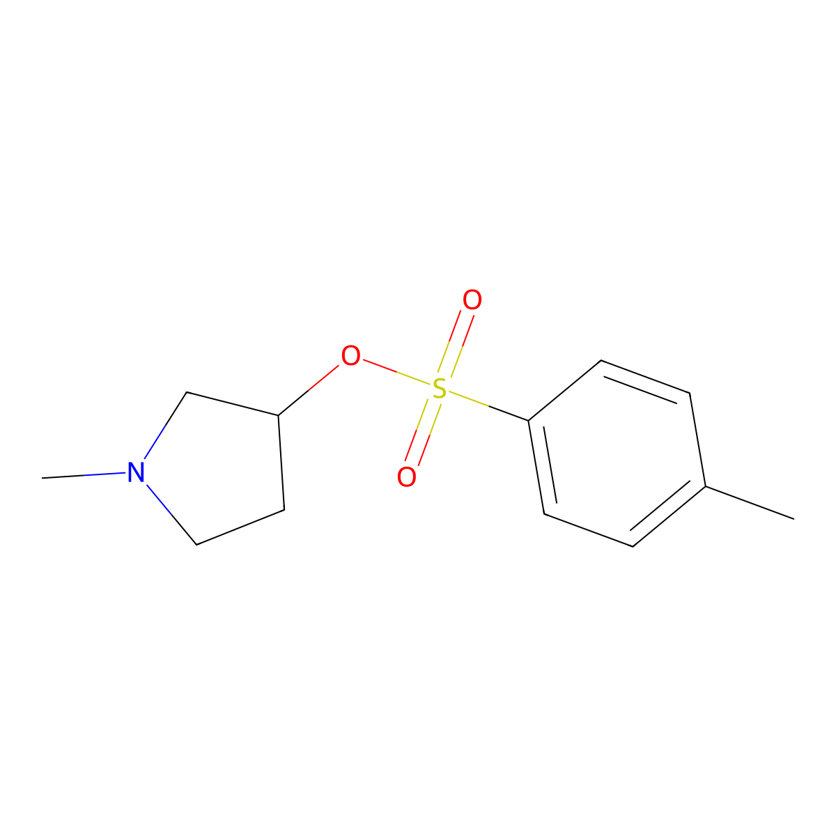 Toluene-4-sulfonic acid (S)-1-methyl-pyrrolidin-3-yl ester molecular structure, CAS 1353994-93-0