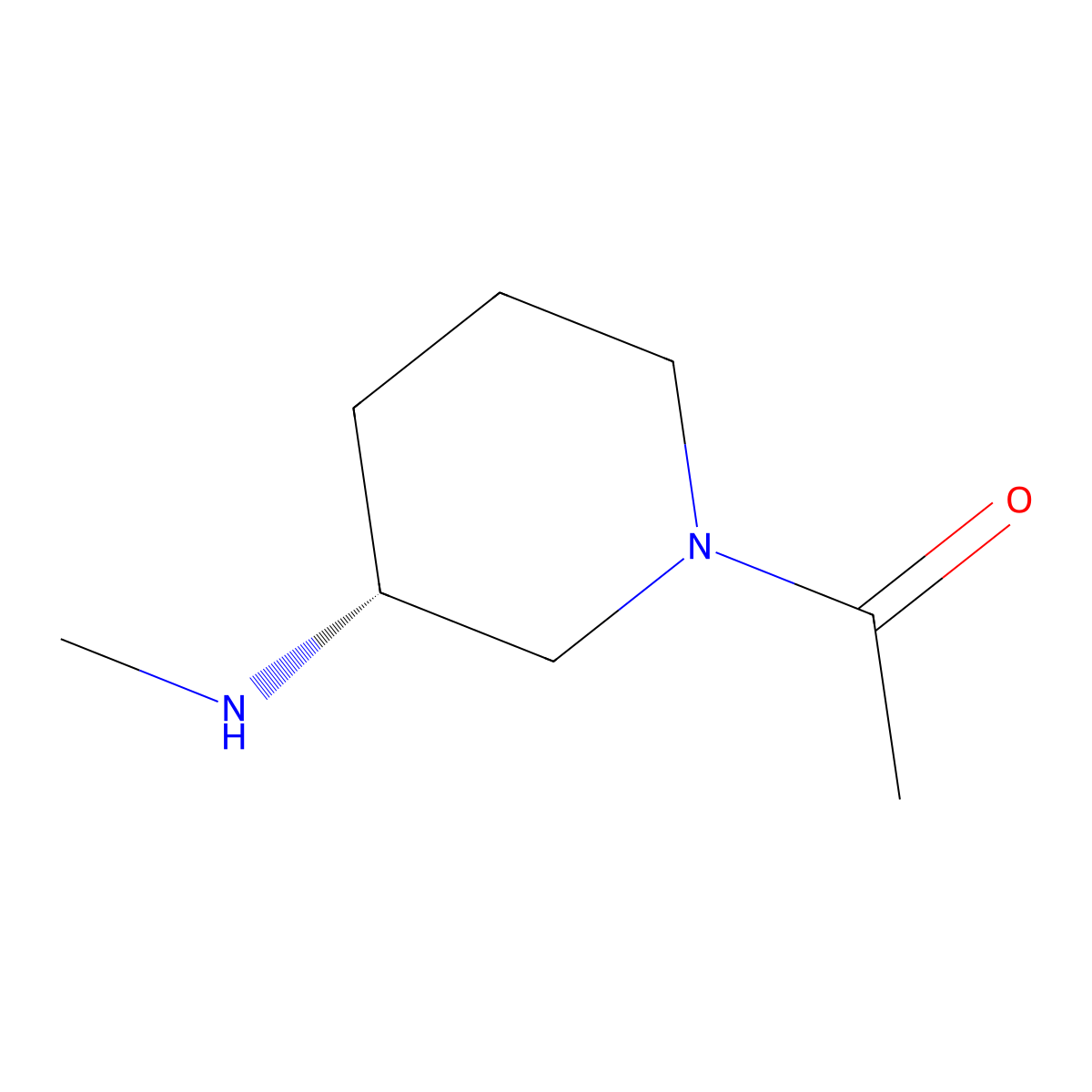 1-((R)-3-Methylamino-piperidin-1-yl)-ethanone molecular structure, CAS 1353995-00-2