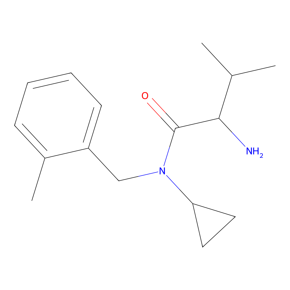 (S)-2-Amino-N-cyclopropyl-3-methyl-N-(2-methyl-benzyl)-butyramide molecular structure, CAS 1353995-01-3