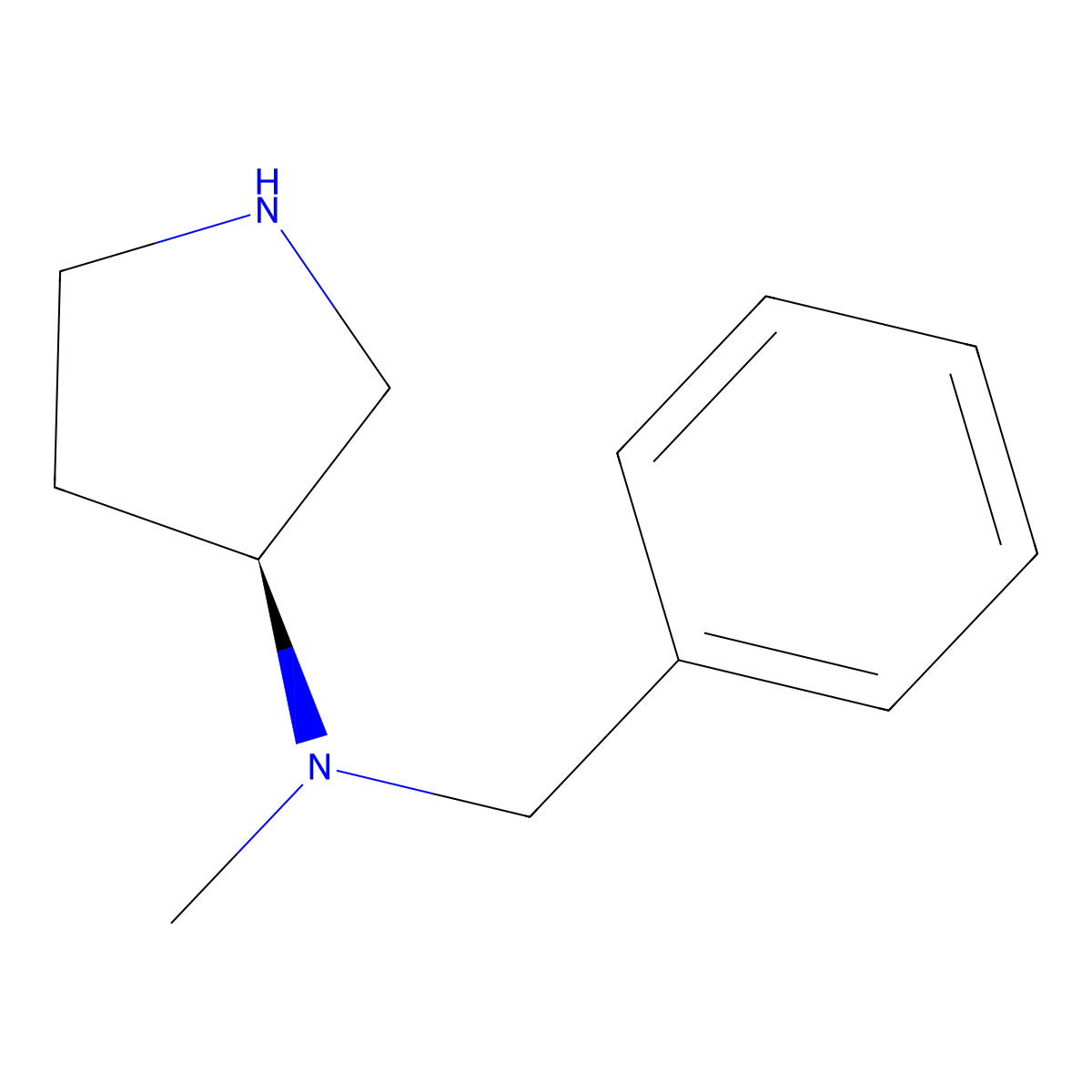 Benzyl-methyl-(S)-pyrrolidin-3-yl-amine molecular structure, CAS 1353995-07-9