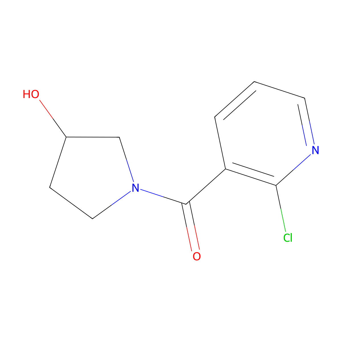 (S)-(2-Chloropyridin-3-yl)(3-hydroxypyrrolidin-1-yl)methanone molecular structure, CAS 1353995-23-9