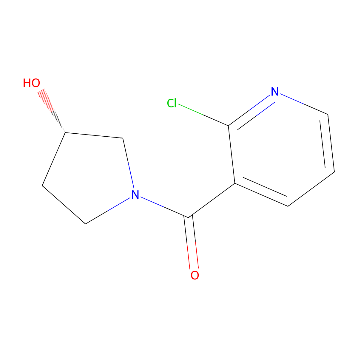 (S)-(2-Chloropyridin-3-yl)(3-hydroxypyrrolidin-1-yl)methanone molecular structure, CAS 1353995-23-9