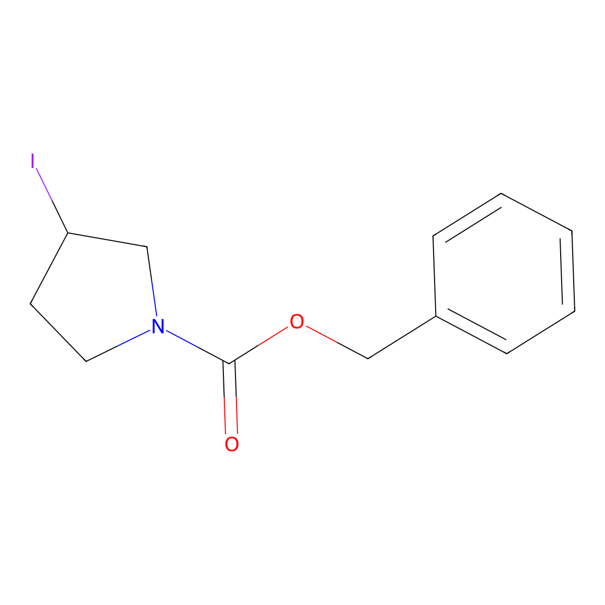 (R)-3-Iodo-pyrrolidine-1-carboxylic acid benzyl ester molecular structure, CAS 1353995-39-7