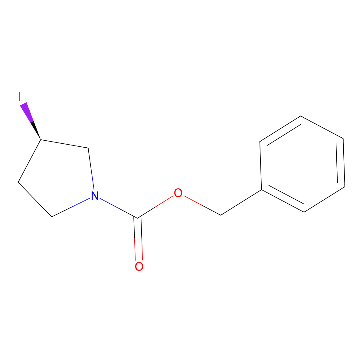 (R)-3-Iodo-pyrrolidine-1-carboxylic acid benzyl ester molecular structure, CAS 1353995-39-7