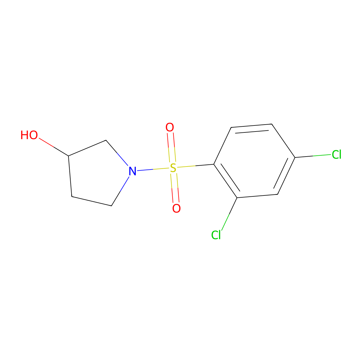 (R)-1-((2,4-Dichlorophenyl)sulfonyl)pyrrolidin-3-ol molecular structure, CAS 1353995-46-6