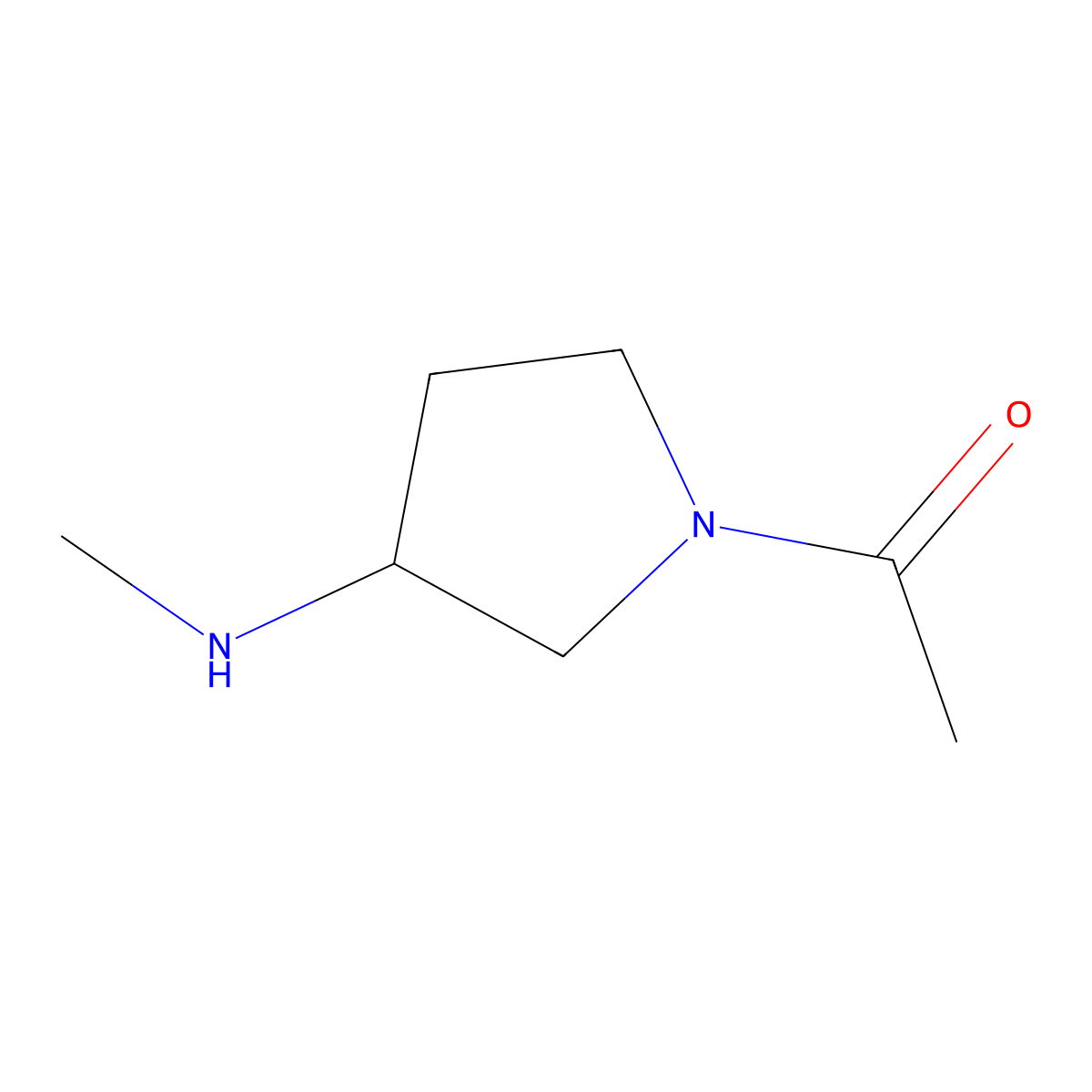 1-((R)-3-Methylamino-pyrrolidin-1-yl)-ethanone molecular structure, CAS 1353996-41-4