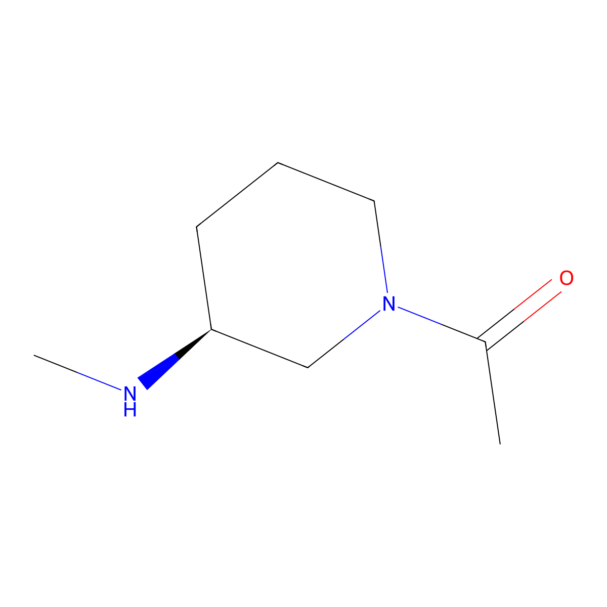 1-((S)-3-Methylamino-piperidin-1-yl)-ethanone molecular structure, CAS 1353996-59-4