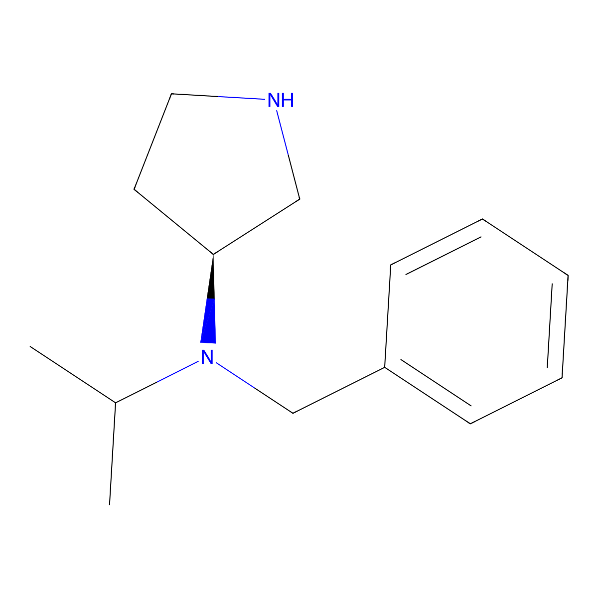 Benzyl-isopropyl-(S)-pyrrolidin-3-yl-amine molecular structure, CAS 1353996-85-6