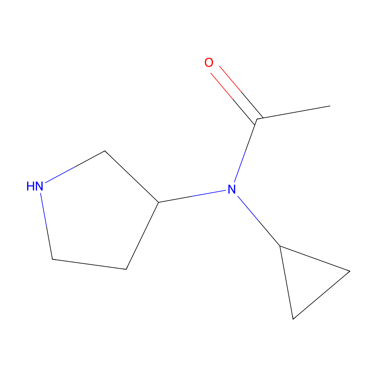 (R)-N-Cyclopropyl-N-(pyrrolidin-3-yl)acetamide molecular structure, CAS 1353997-00-8