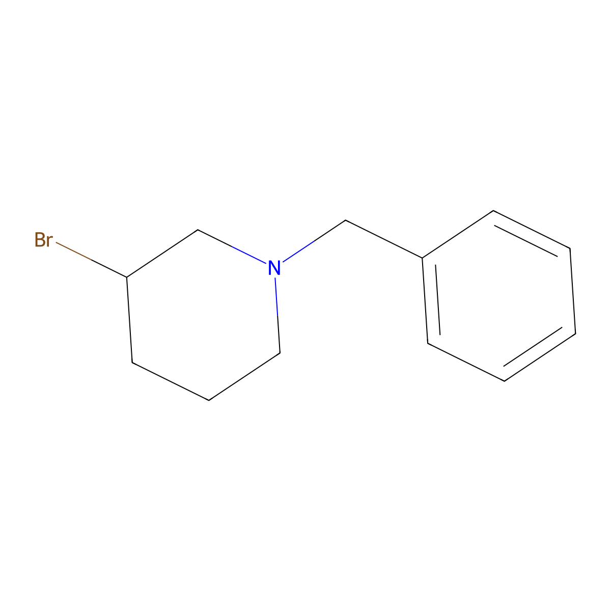 (R)-1-Benzyl-3-bromopiperidine molecular structure, CAS 1353997-04-2
