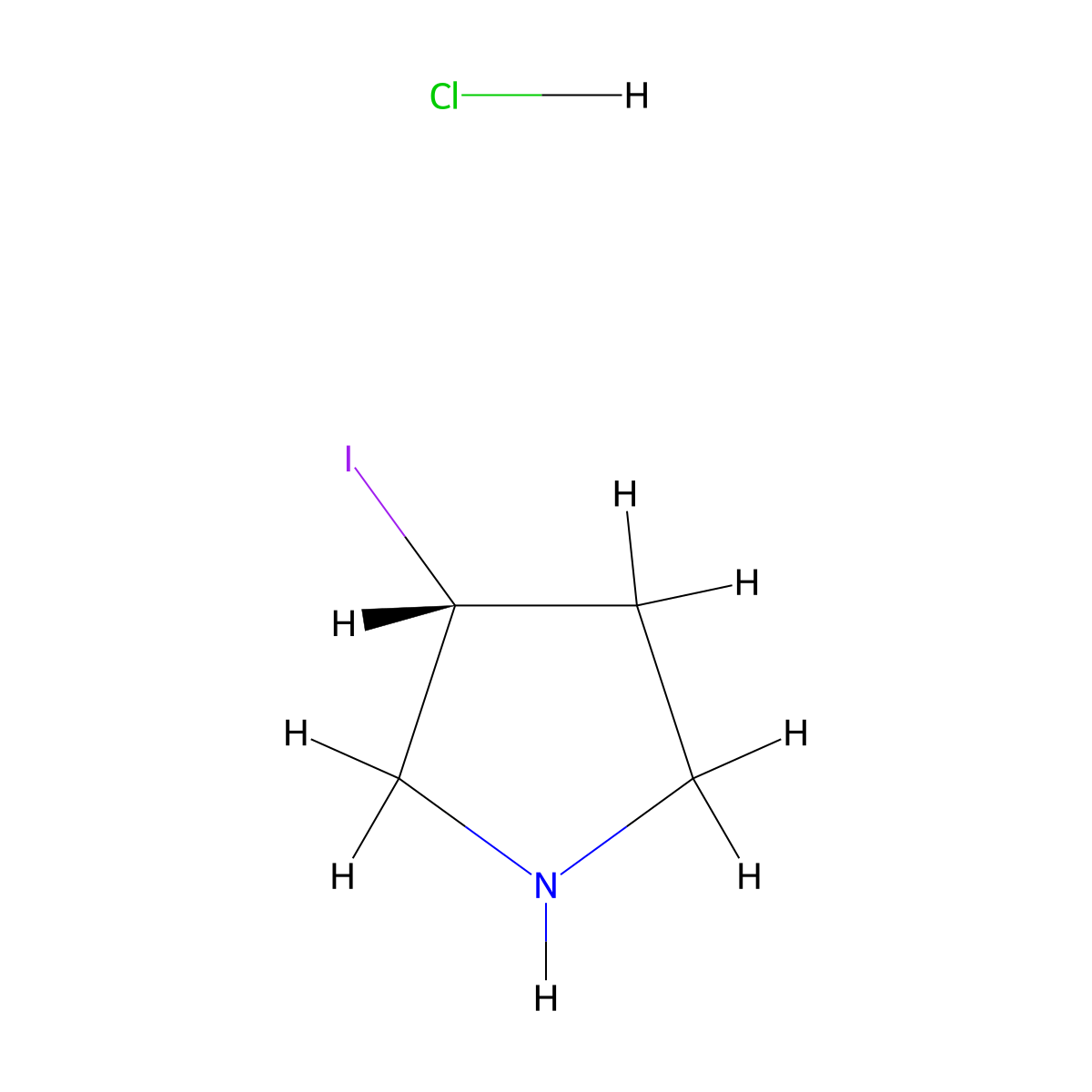 (R)-3-Iodopyrrolidine hydrochloride molecular structure, CAS 1353997-17-7