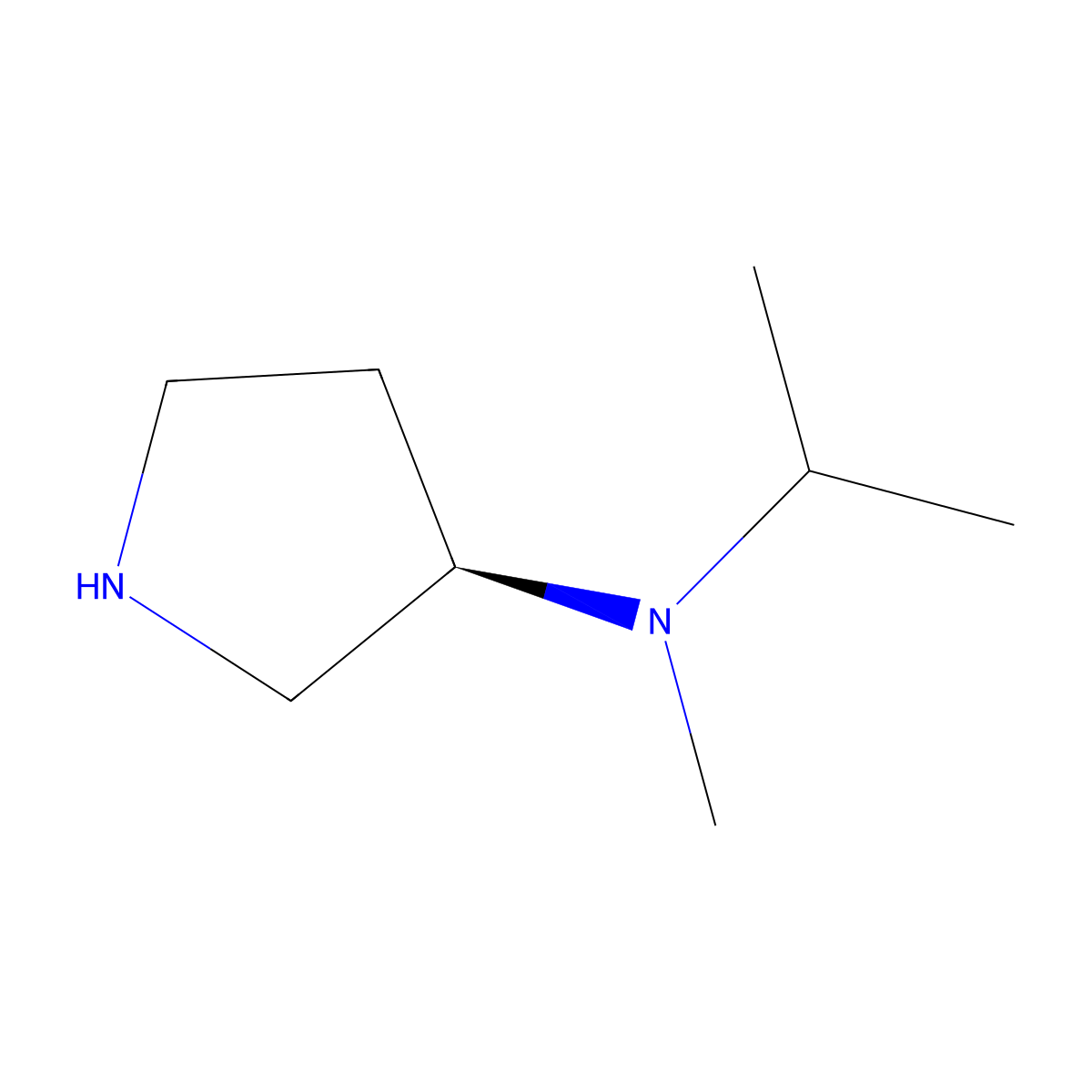 (R)-N-Isopropyl-N-methylpyrrolidin-3-amine molecular structure, CAS 1353997-22-4