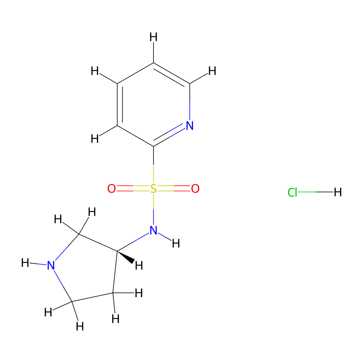 (R)-N-(Pyrrolidin-3-yl)pyridine-2-sulfonamide hydrochloride molecular structure, CAS 1353997-92-8