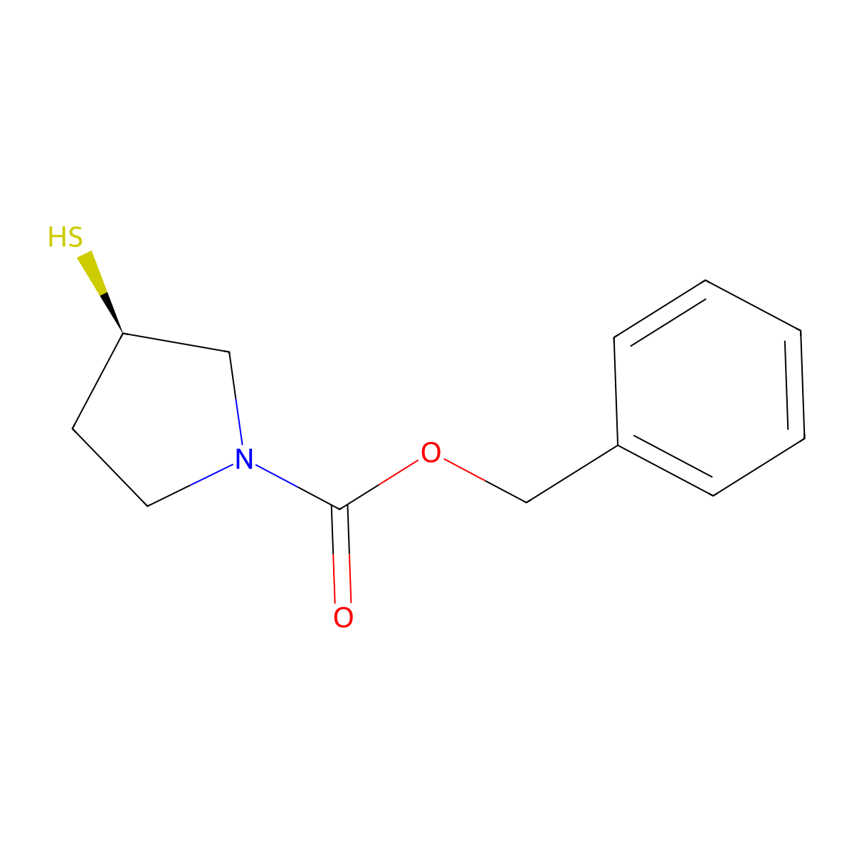 (R)-Benzyl 3-mercaptopyrrolidine-1-carboxylate molecular structure, CAS 1353997-96-2