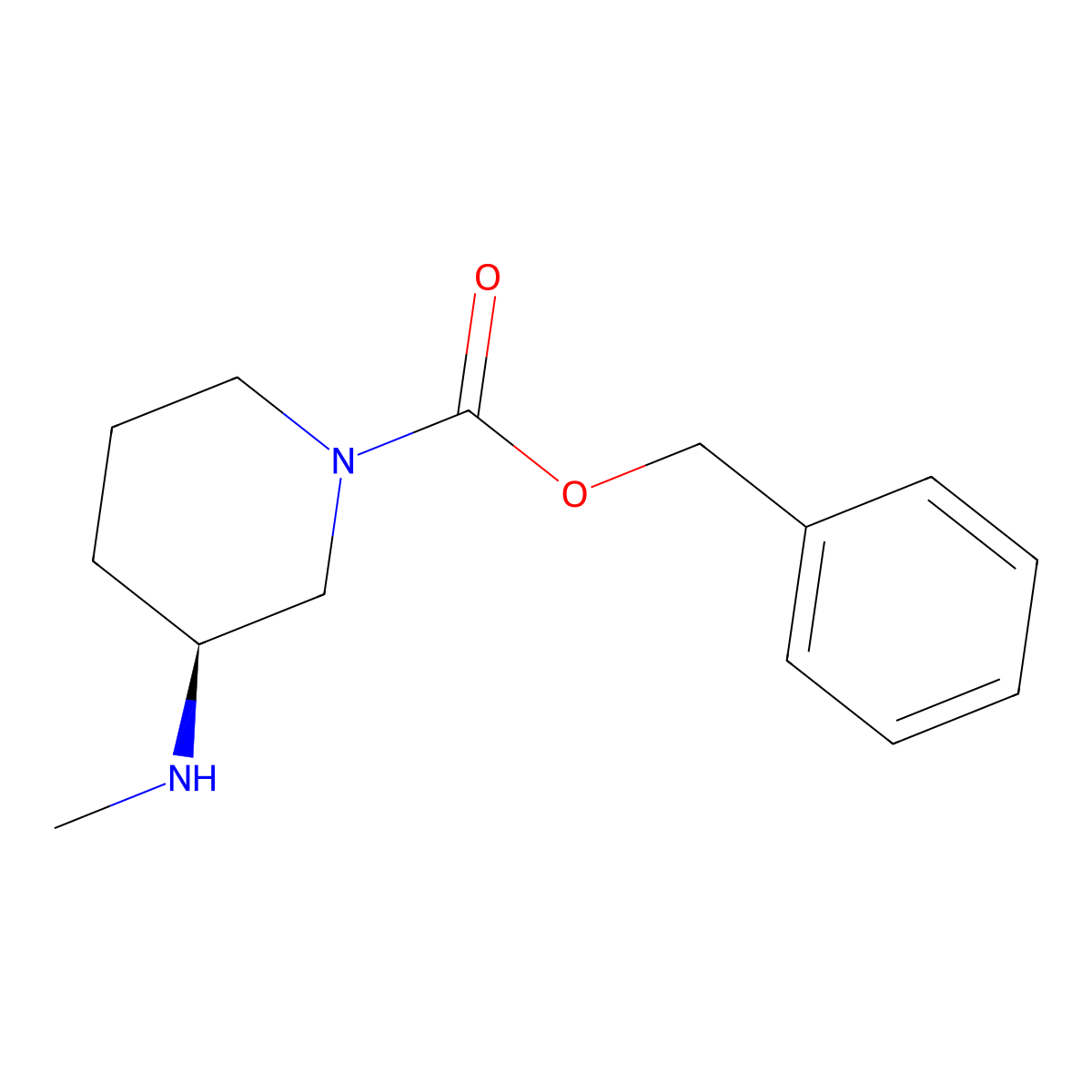 (S)-3-Methylamino-piperidine-1-carboxylic acid benzyl ester molecular structure, CAS 1353998-13-6