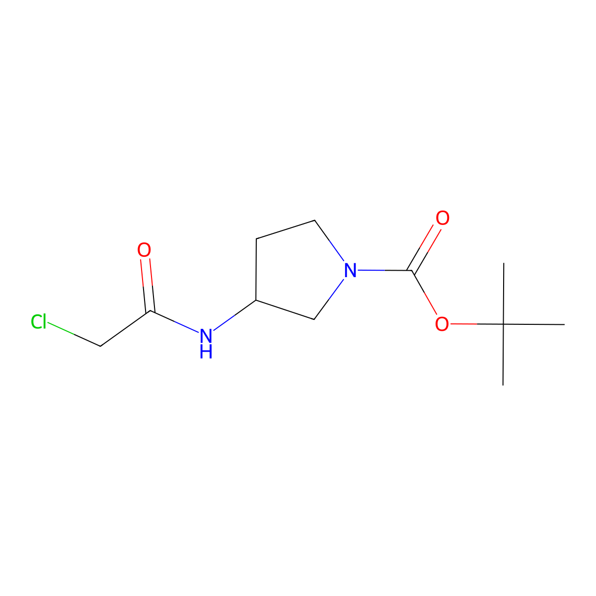 (R)-tert-Butyl 3-(2-chloroacetamido)pyrrolidine-1-carboxylate molecular structure, CAS 1353998-17-0