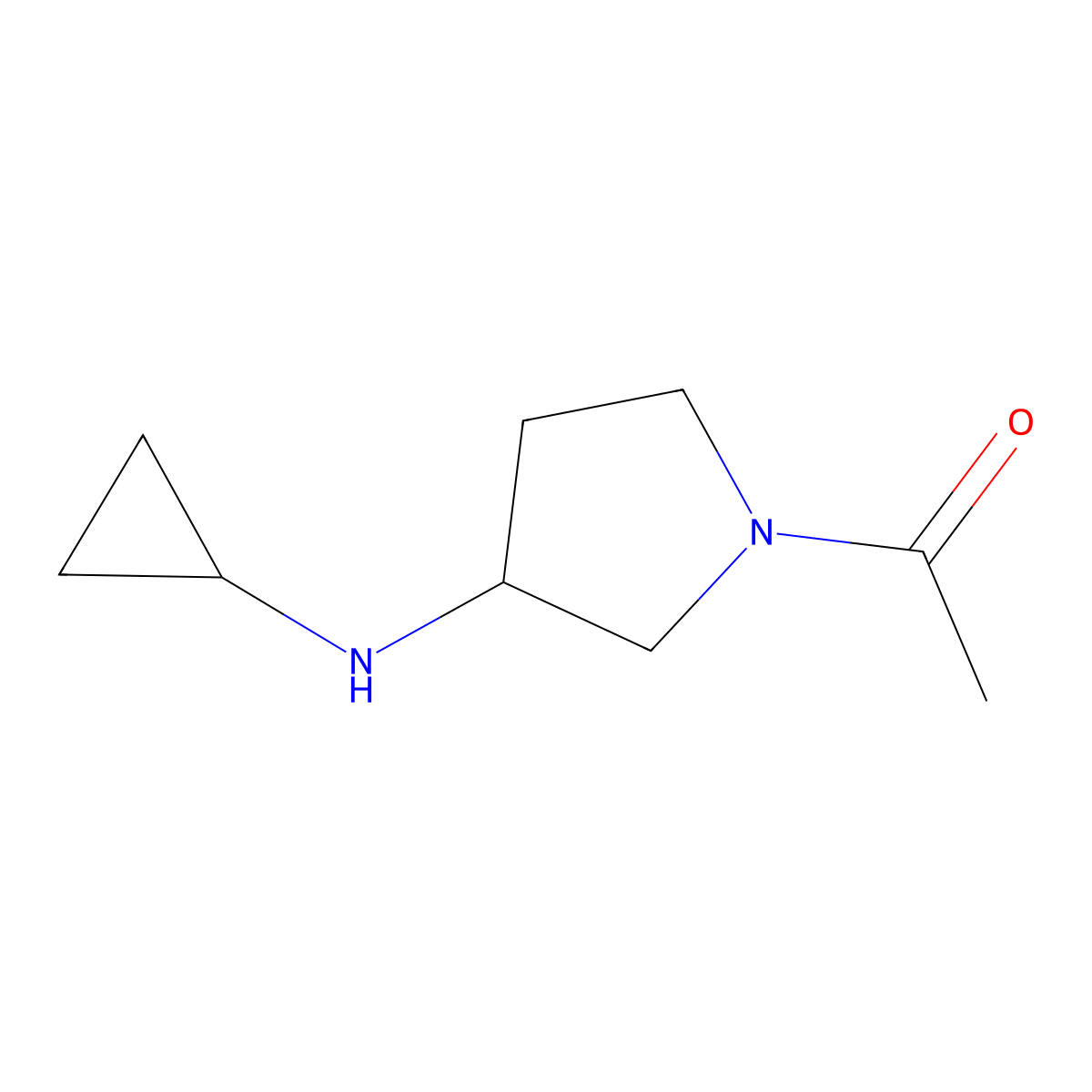 1-((S)-3-Cyclopropylamino-pyrrolidin-1-yl)-ethanone molecular structure, CAS 1353998-27-2