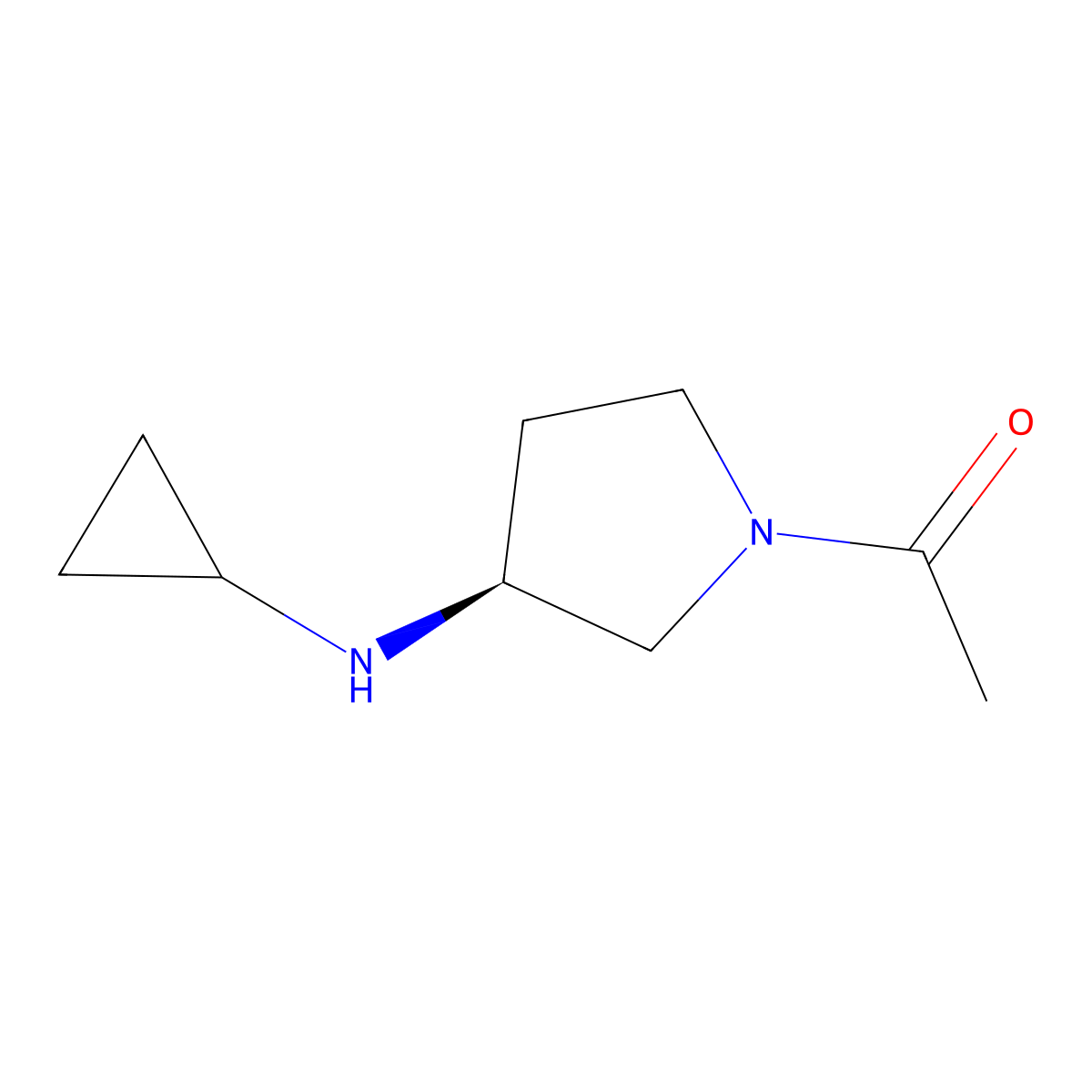 1-((S)-3-Cyclopropylamino-pyrrolidin-1-yl)-ethanone molecular structure, CAS 1353998-27-2