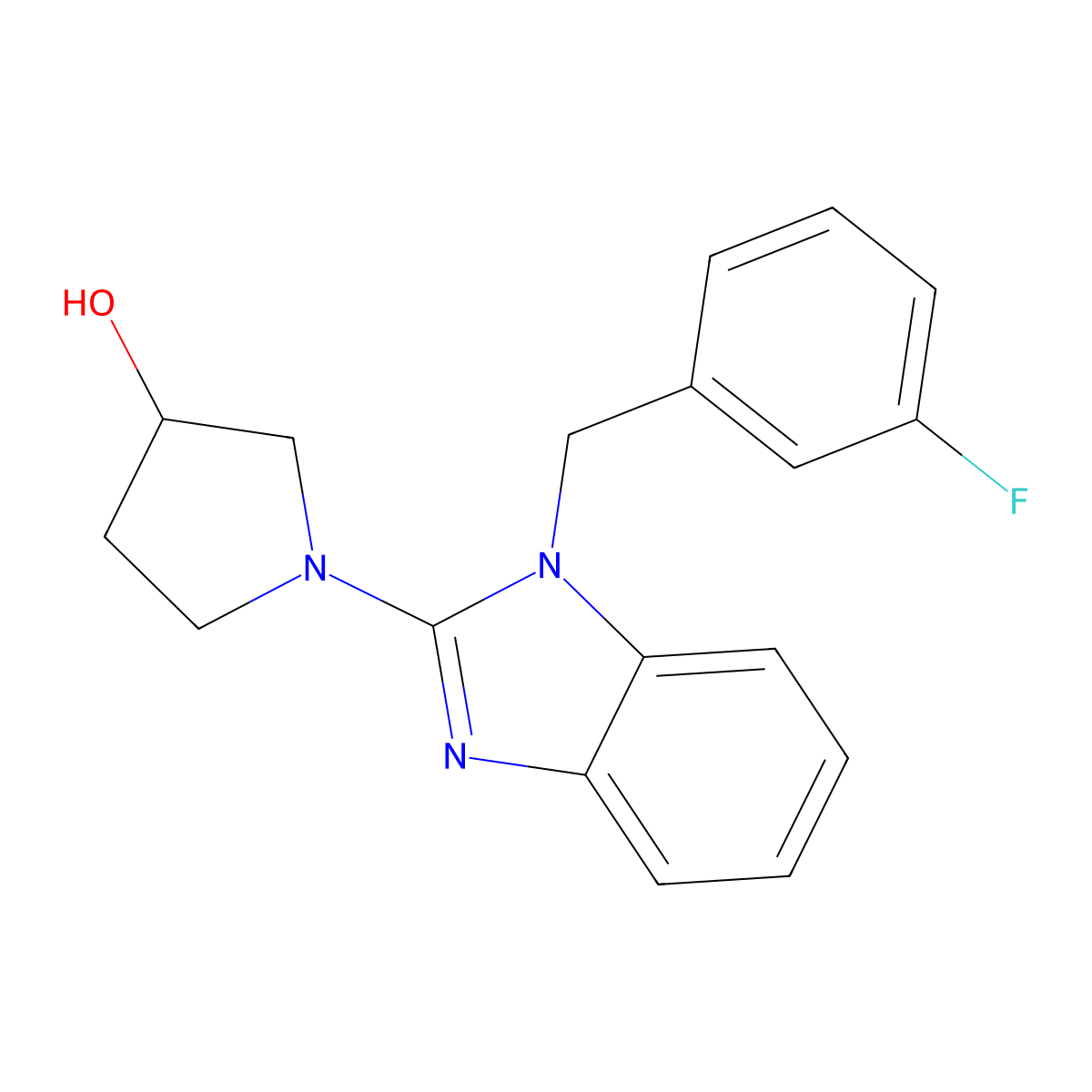 (S)-1-(1-(3-Fluorobenzyl)-1H-benzo[d]imidazol-2-yl)pyrrolidin-3-ol molecular structure, CAS 1353998-32-9