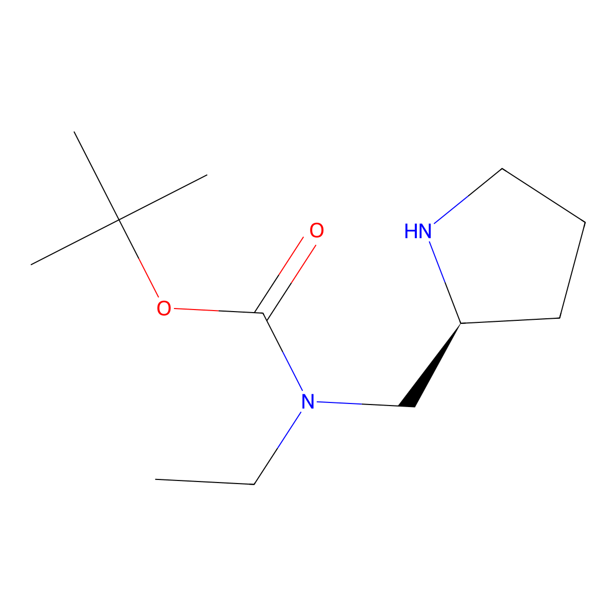 Ethyl-(S)-1-pyrrolidin-2-ylmethyl-carbamic acid tert-butyl ester molecular structure, CAS 1353998-37-4