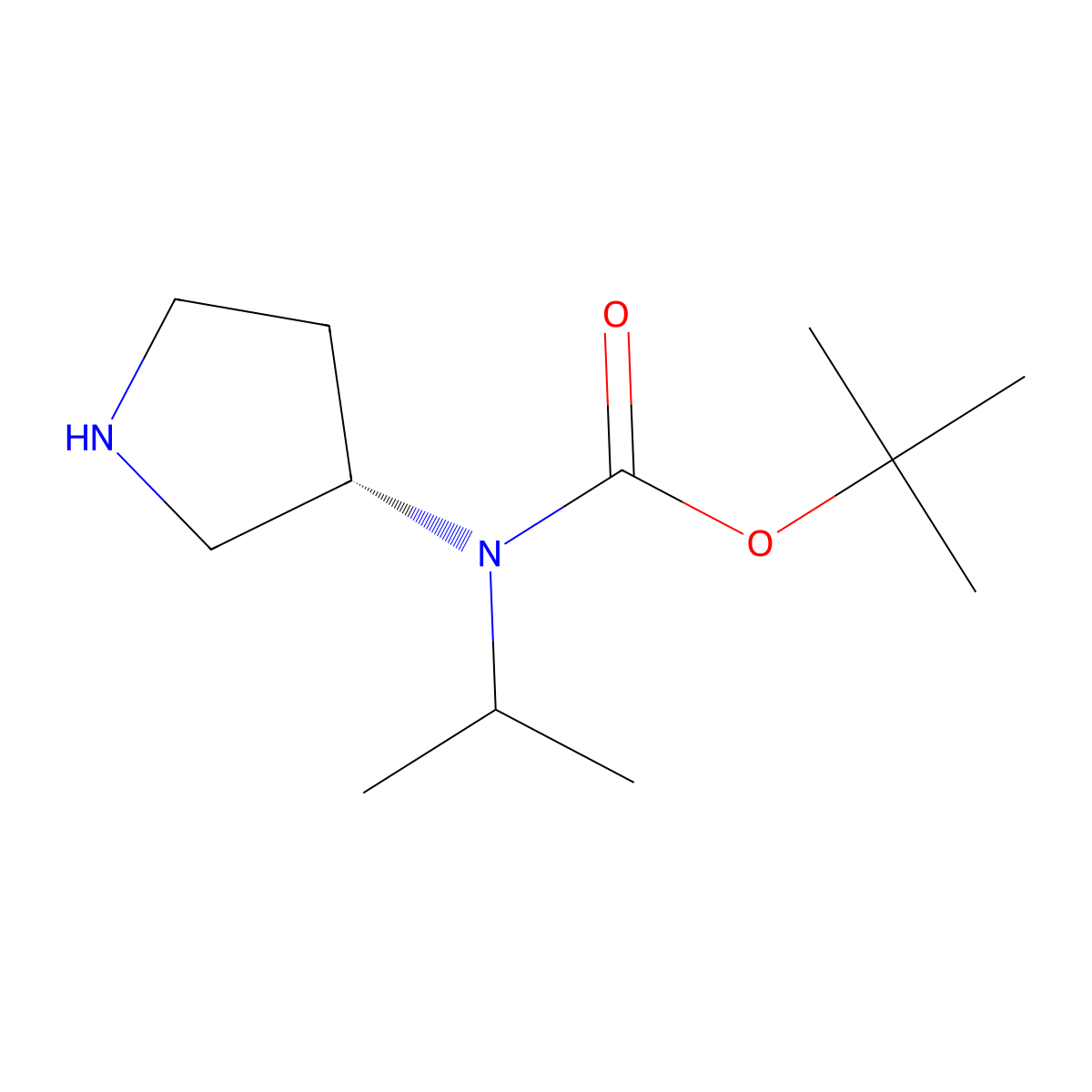 Isopropyl-(S)-pyrrolidin-3-yl-carbamic acid tert-butyl ester molecular structure, CAS 1353999-37-7