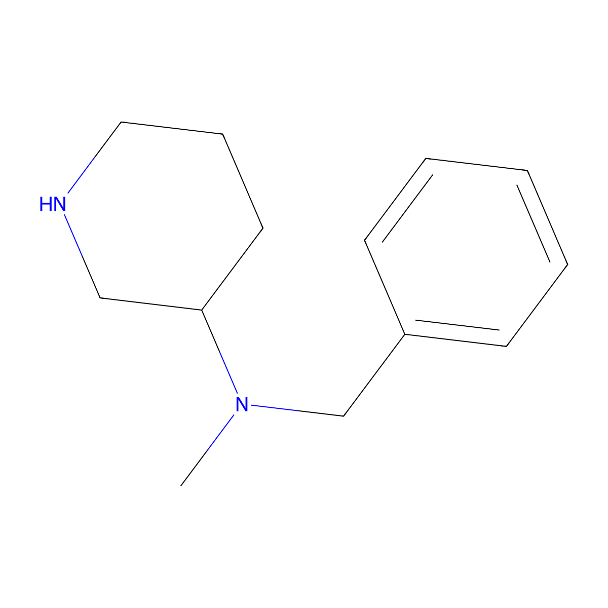 Benzyl-methyl-(S)-piperidin-3-yl-amine molecular structure, CAS 1353999-67-3