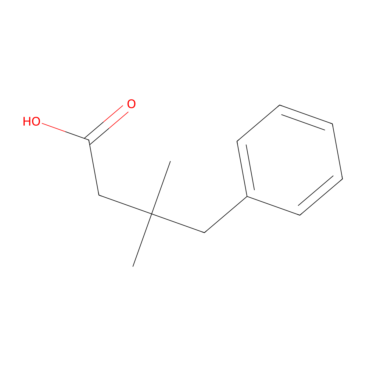 3,3-Dimethyl-4-phenylbutanoic acid molecular structure, CAS 13540-66-4