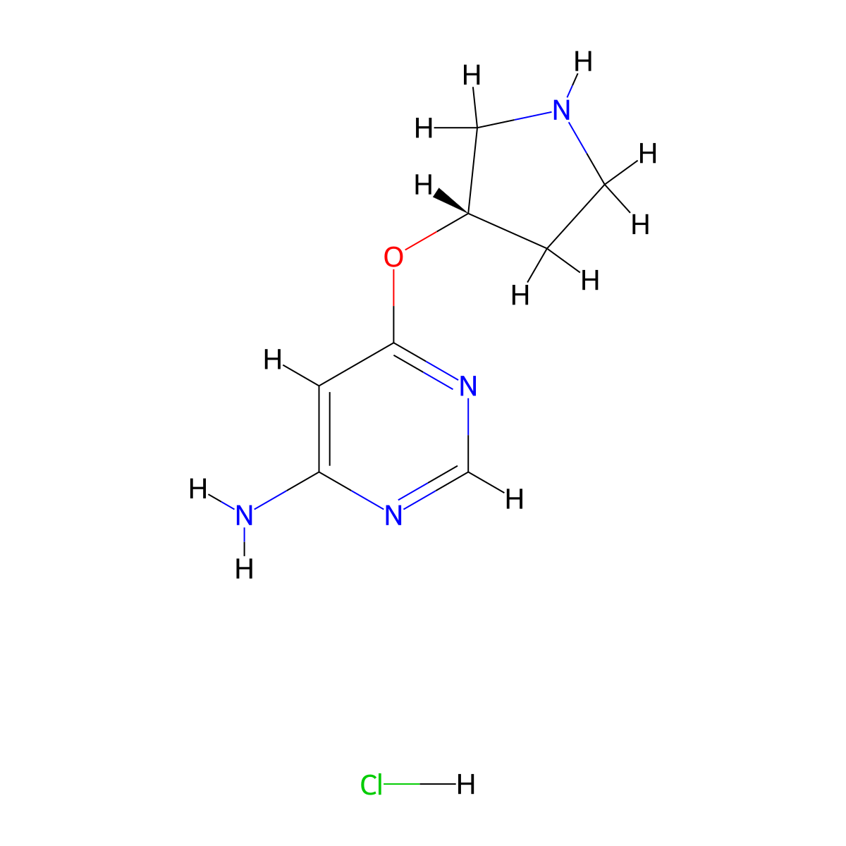 (S)-6-(Pyrrolidin-3-yloxy)pyrimidin-4-amine hydrochloride molecular structure, CAS 1354000-08-0