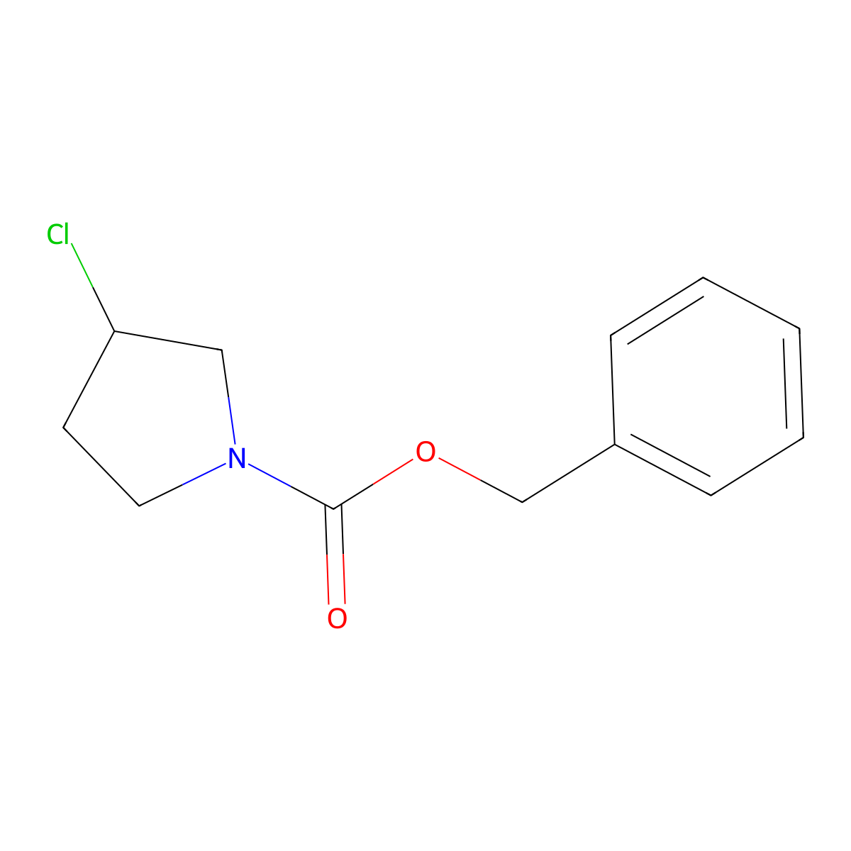 (R)-3-Chloro-pyrrolidine-1-carboxylic acid benzyl ester molecular structure, CAS 1354000-12-6