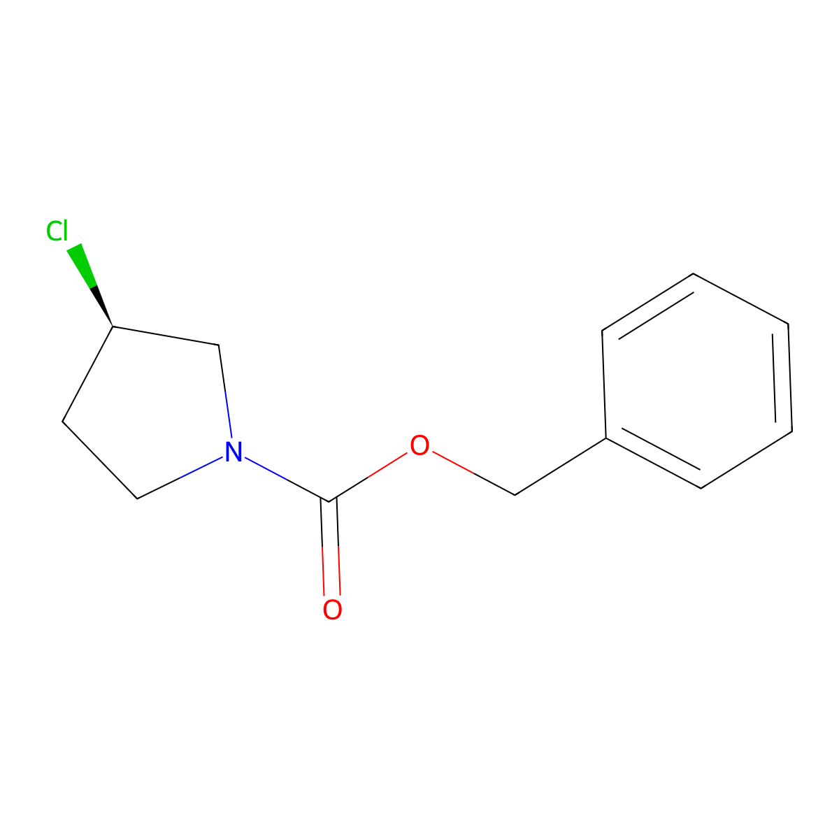 (R)-3-Chloro-pyrrolidine-1-carboxylic acid benzyl ester molecular structure, CAS 1354000-12-6