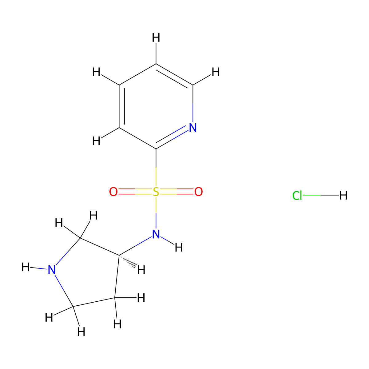 (S)-N-(Pyrrolidin-3-yl)pyridine-2-sulfonamide hydrochloride molecular structure, CAS 1354000-34-2