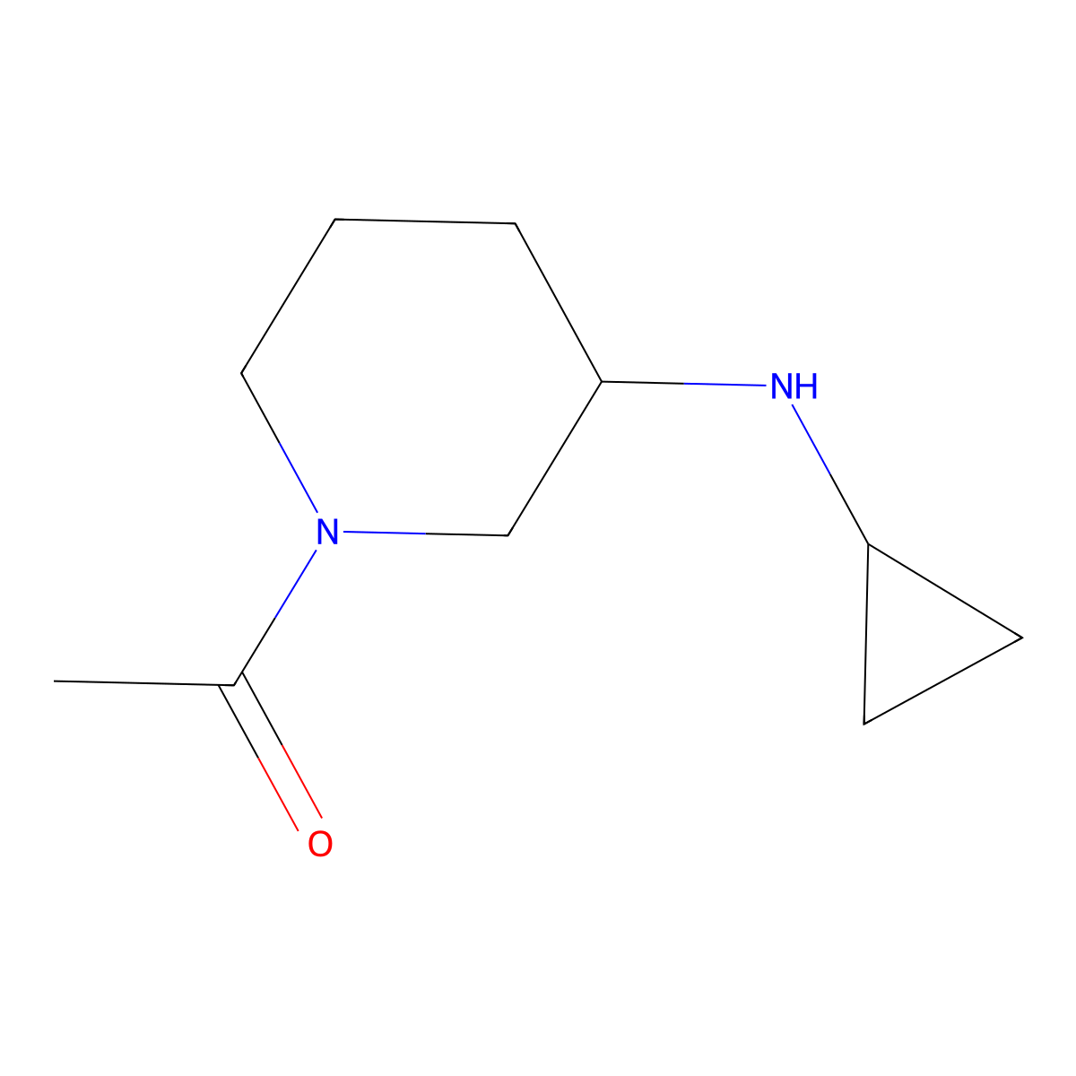 1-((S)-3-Cyclopropylamino-piperidin-1-yl)-ethanone molecular structure, CAS 1354001-65-2