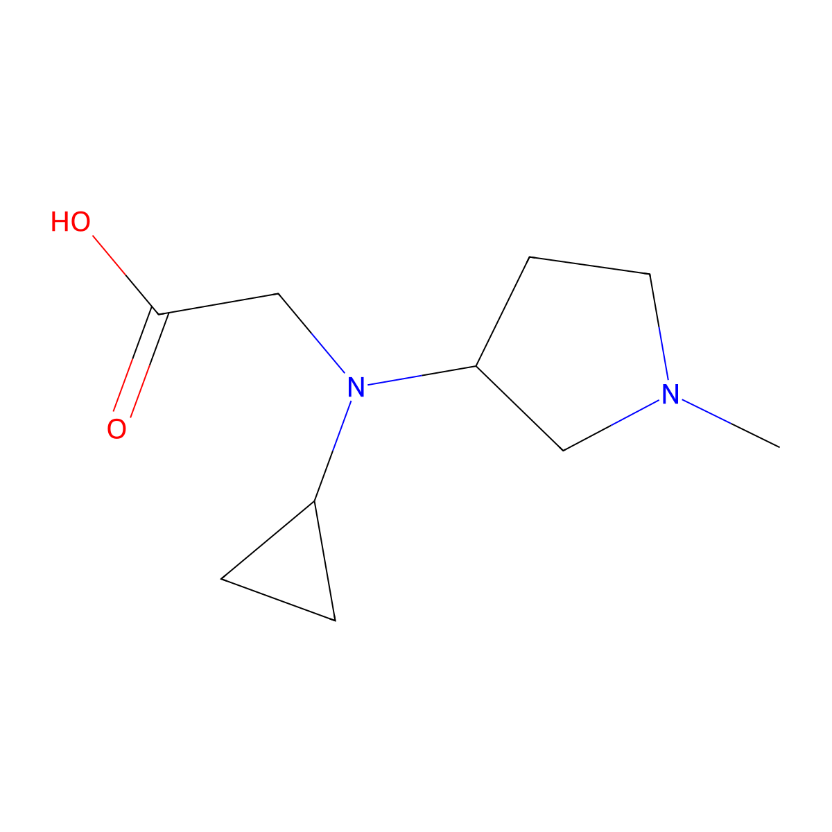 [Cyclopropyl-((R)-1-methyl-pyrrolidin-3-yl)-amino]-acetic acid molecular structure, CAS 1354001-93-6