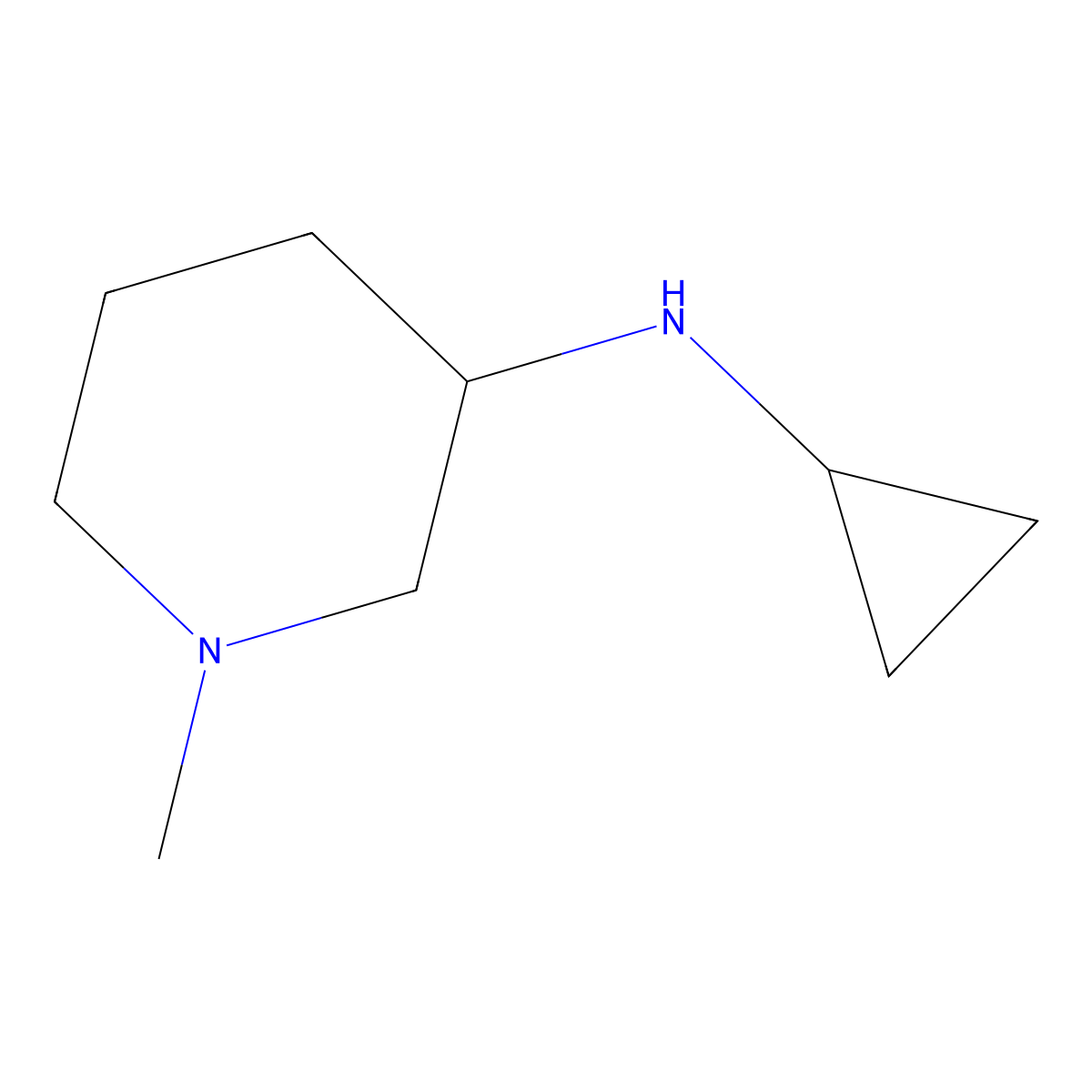 Cyclopropyl-((R)-1-methyl-piperidin-3-yl)-amine molecular structure, CAS 1354003-94-3